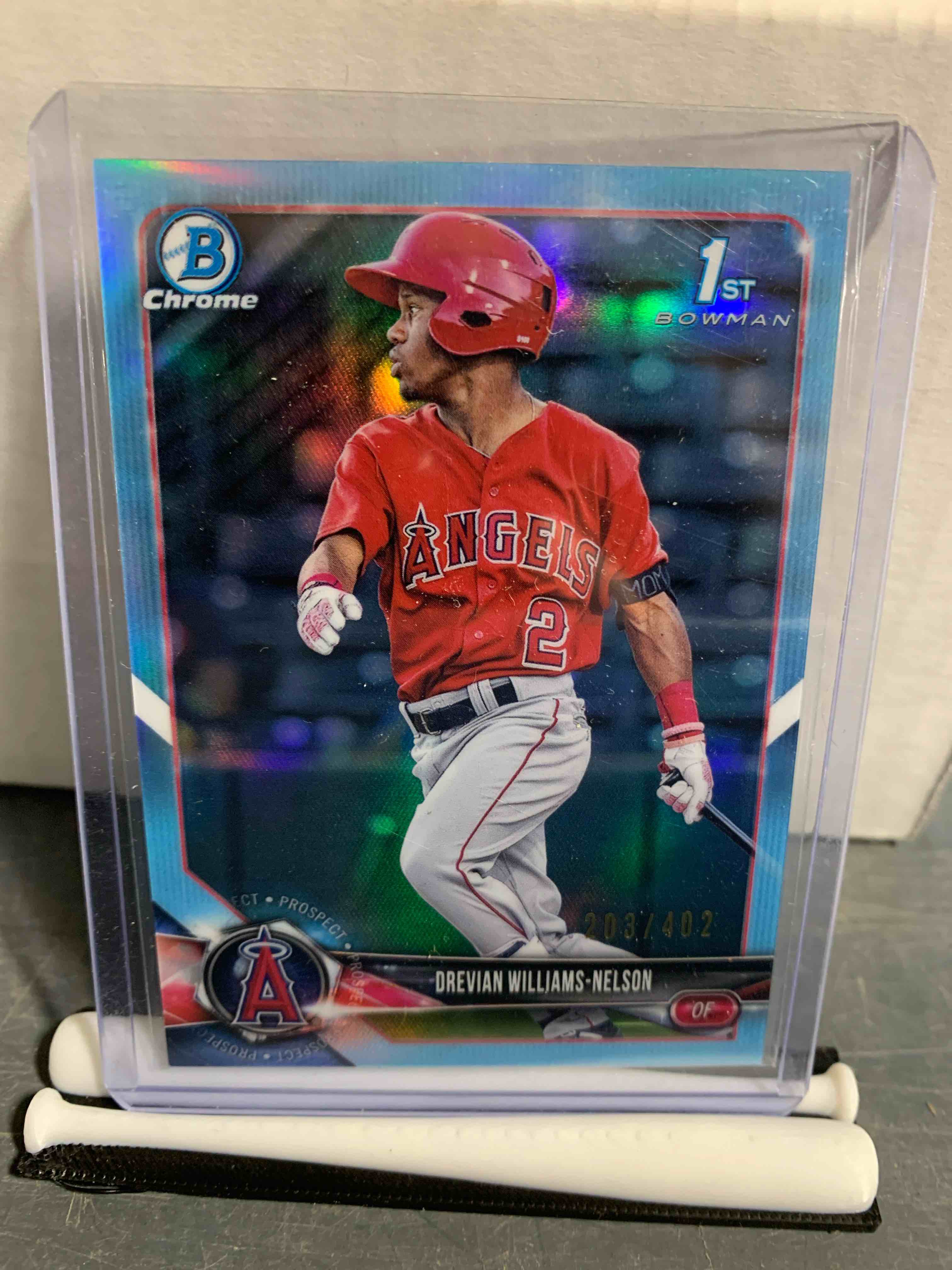 2019 bowman draft baseball drevian williams- nelson sky blue 1st refractor 