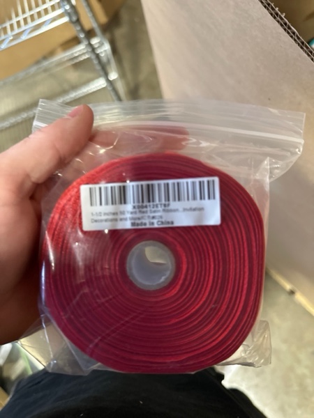 Condition photo showing New/Like New for 1-1/2 inches 50 Yard Red Satin Ribbon for Gift Wrapping, Wedding, Crafts, Christmas,Easter, Floral, Hair, Invitation Decorations and More Red 1-1/2 inches