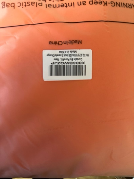 Condition photo showing New/Like New for PureFit Outdoor Curtains for Detachable Sticky Tab Top Patio Waterproof/Weatherproof, UV and Fade Resistant Outside Curtains for Gazebo, Porch, Pergola, Privacy Curtain, 110 x 108 in, 2 Panels, Orange