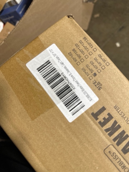 Condition photo showing New/Like New for Home Fleece Twin 50x70 Inches Blanket for Couch, Bed, TV, Party, and Gift - 3D Jacquard Decorative Blankets - Cozy Soft Blanket, All Seasons, Flower Light Taupe, 50"x70" Flower Light Taupe 50" x 70"