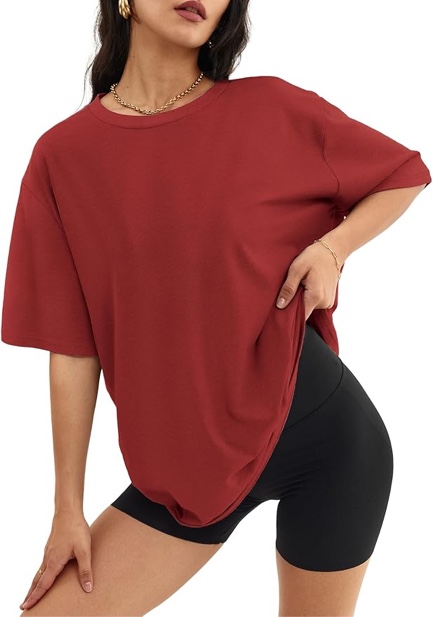 spring 2025 womens oversized t shirts loose fit basic tees crewneck short sleeve tops summer casual 