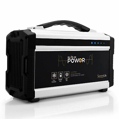 SereneLife SLSPGN30 Rechargeable Battery Portable Power Generator - 222-Watt Solar Panel Compatible