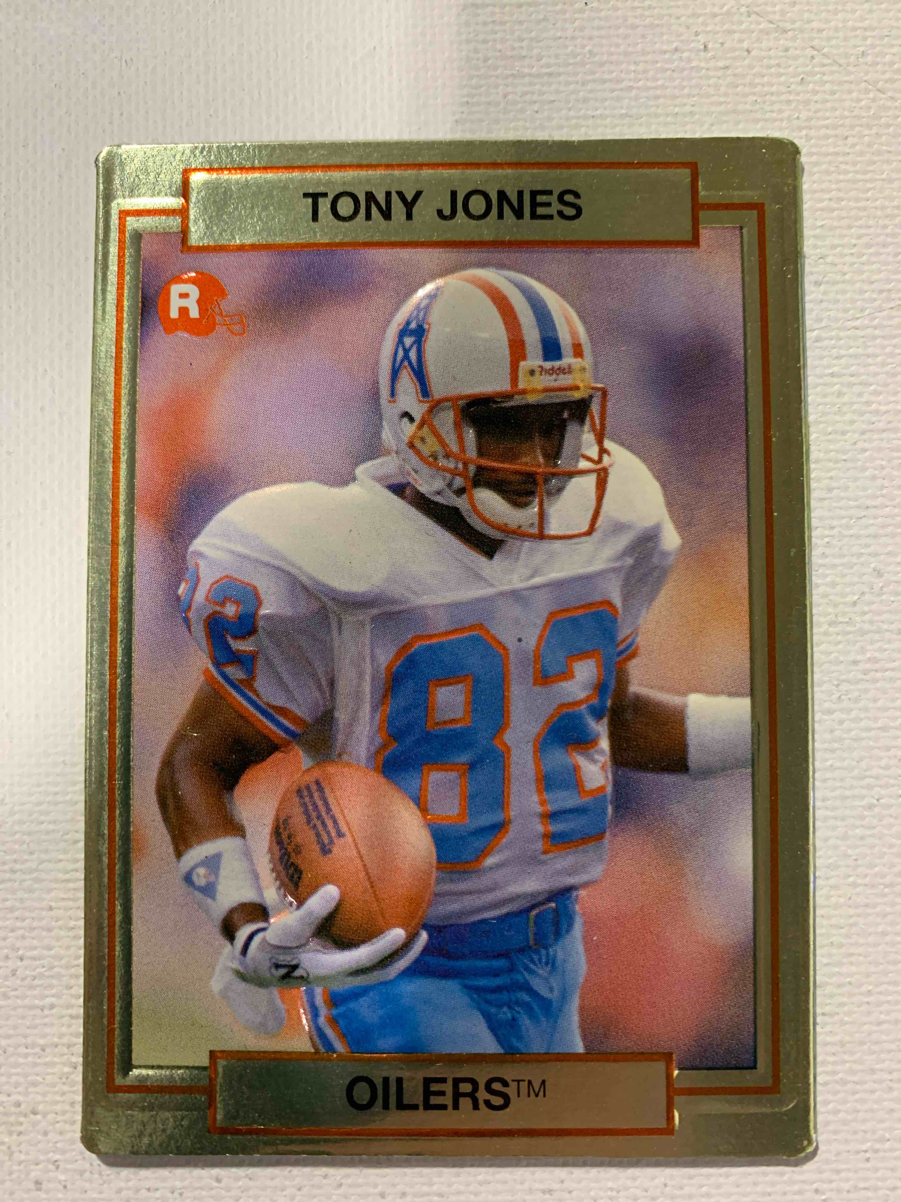 1990 Action Packed Football Card #53 Tony Jones Oilers ROOKIE EMBOSSED