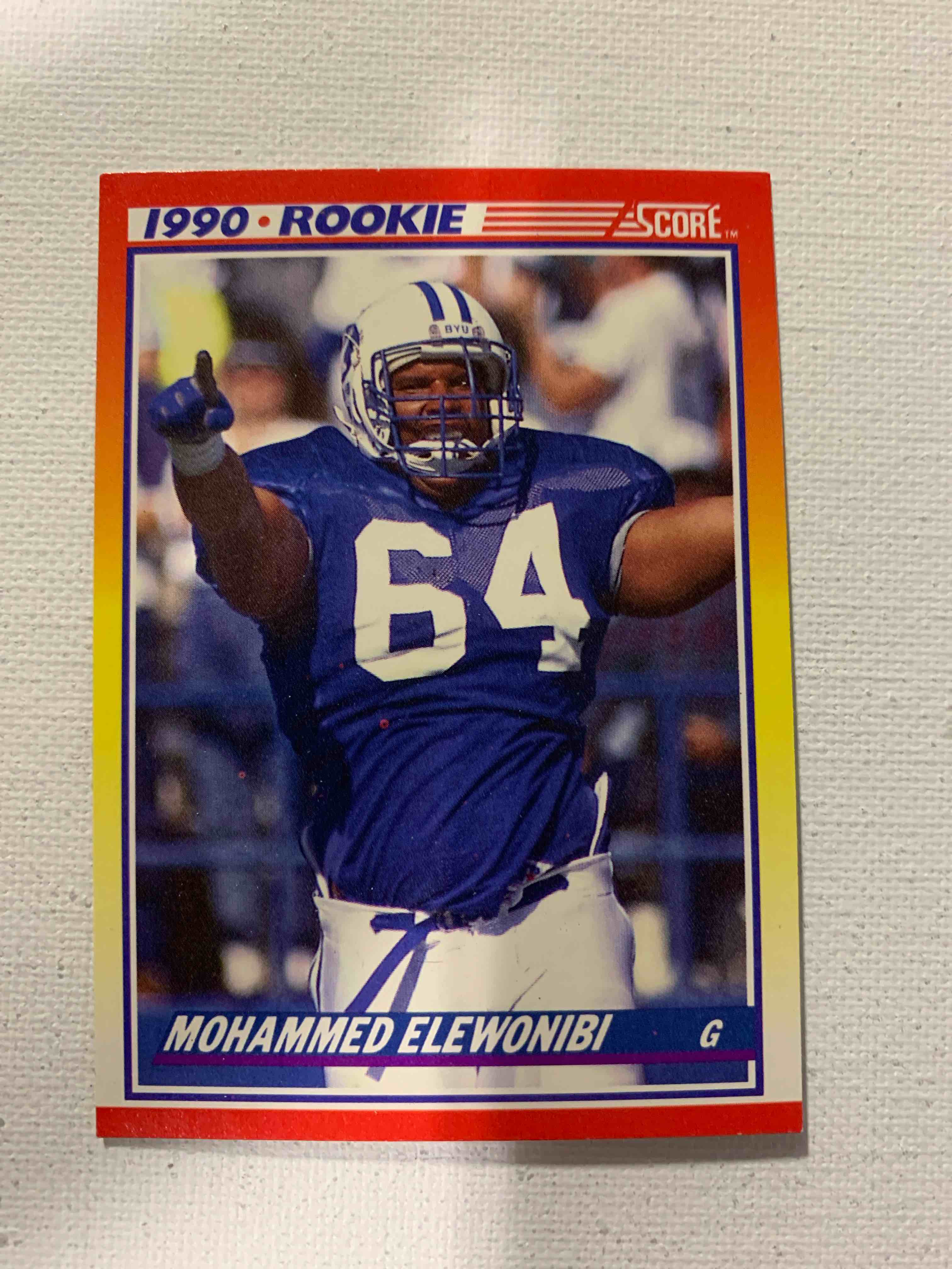 1990 Score Mohammed Elewonibi Rookie BYU Cougars #303