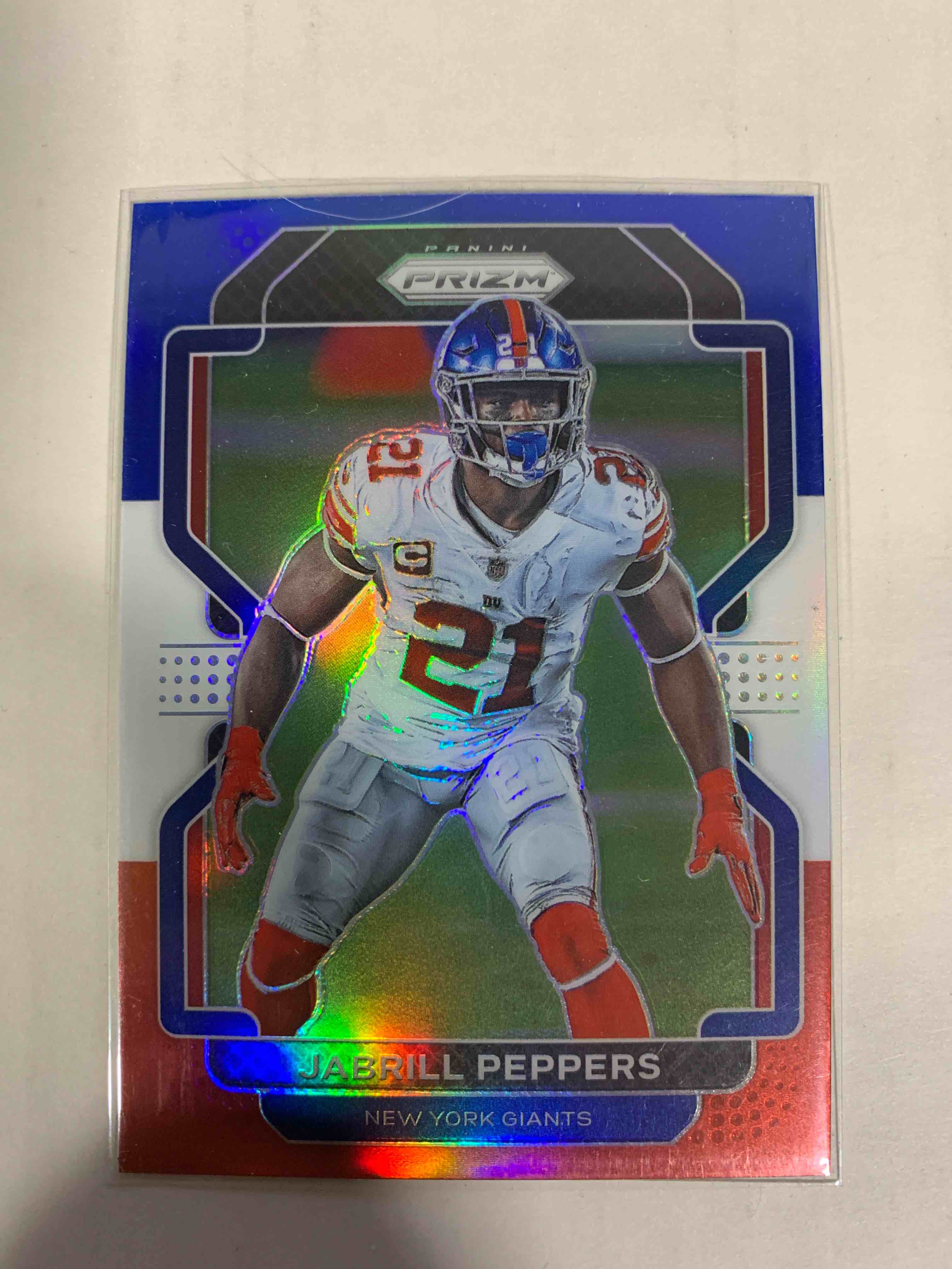 2021 Panini Prizm Football Jabrill Peppers Base #235 Red White Blue Prizm