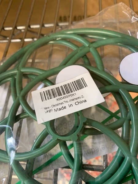 Condition photo showing New/Like New for 2Pcs Christmas Tree Topper Holder, Flat Base Holiday Universal Tree Topper Stabilizer, Green Support Rod with Adjustable attachments to stabilize Seasonal Treetop Ornaments (2, Small) Small 2