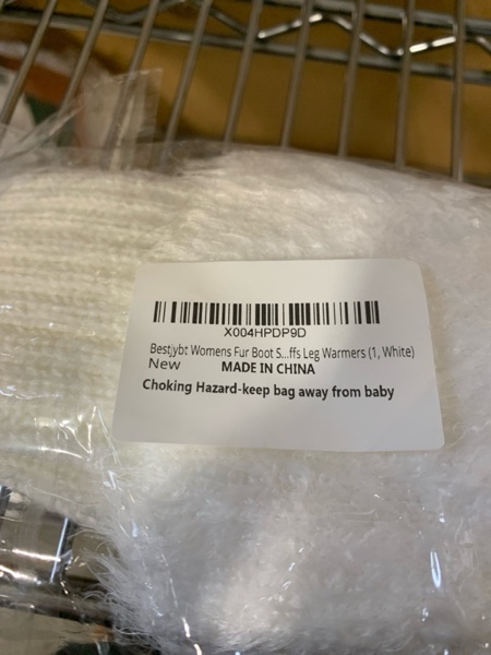 Condition photo showing New/Like New for Bestjybt Womens Fur Boot Socks Knitted Boot Cuffs Leg Warmers White 1