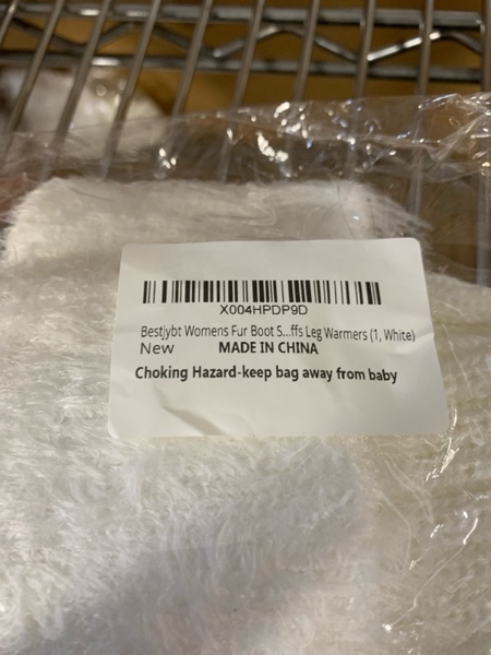 Condition photo showing New/Like New for Bestjybt Womens Fur Boot Socks Knitted Boot Cuffs Leg Warmers White 1