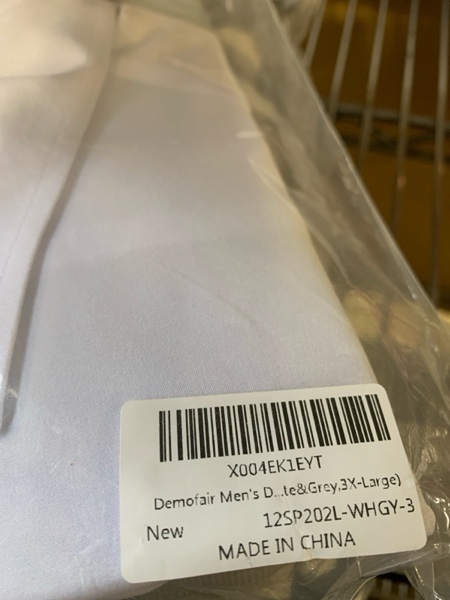 Condition photo showing New/Like New for Demofair Men's Dress Shirts Solid Wrinkle-Free Long Sleeve Button Down Shirt Regular Fit Formal Shirts (3XL)