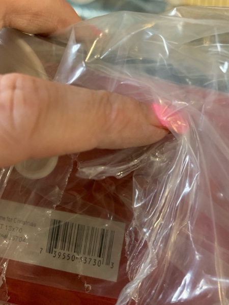 Condition photo showing New/Like New for Newbridge Kitschy Home for Christmas, VW Beetle and Microbus Fabric Holiday Table Runner - Nostalgic Truck and VW Camper Print Table Runner, 72” Long Table Runner