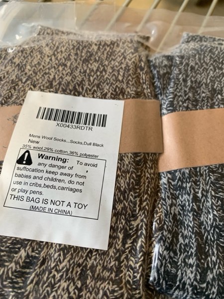 Condition photo showing New/Like New for Mens Wool Socks for Winter Thick Warm Hiking Sock Soft Casual Nordic Boot Socks Large Dark Color