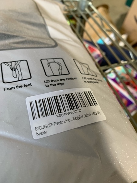 Condition photo showing New/Like New for EXQUISLIFE Fleece Lined Tights Sheer Women - Fake Translucent Warm Pantyhose Leggings Sheer Thick Tights, for Winter Large Black+black