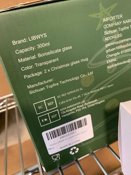 Condition photo showing New/Like New for 2 Pack of Christmas Mugs with Lid, Double Walled Glass Coffee Mugs, 10 ounces(300ml) Cute Mug is Suitable for Christmas Gifts for Men, Women and Children