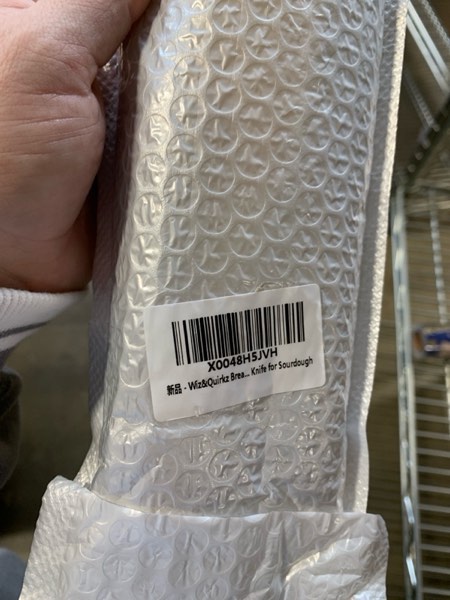 Condition photo showing New/Like New for Wiz&Quirkz Bread Bow Knife with Cover and Wood Sourdough Spatula, Walnut Handle Stainless Steel Serrated Bread Knife for Homemade Bread, Long Bread Cutter Knofe With scale