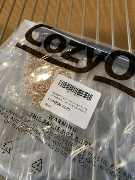 Condition photo showing New/Like New for Clear Bag Stadium Approved: Suit for Quick Security Check - Small Transparent Purse for Women C04-gold 2