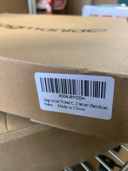 Condition photo showing New/Like New for Nut and Bolt Thread Checker Standard & Metric with Portable Base | 28 Nut and Bolt Thread Gauge Screw & Bolt Size Identifier Gauge | Bolt Gauge | Bolt Thread Inspection Station (RedxBlue)