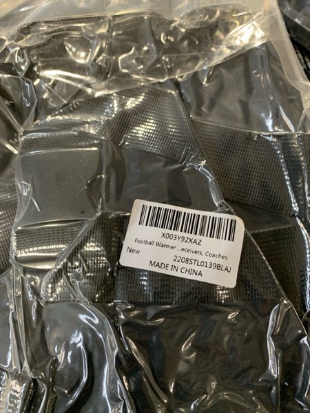 Condition photo showing New/Like New for Football Warmer Bag Zipper Pocket HandWarmer Pouch Hand Muffs for Hunting Golf Pouch with Waist Strap Ideal for QBs, RBs, receivers, Coaches
