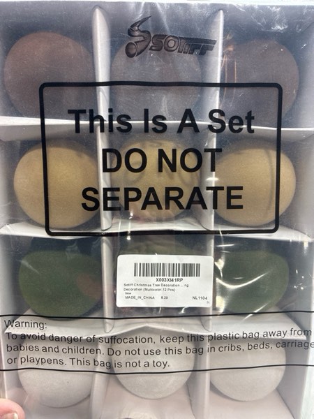 Condition photo showing New/Like New for Sotiff 12 Pcs Christmas Tree Decorations 2.4 Inch Velvet Christmas Balls Ornaments Balls for Family Holiday Wedding Party Xmas Tree Hanging Decoration Multicolor Multi Color 12