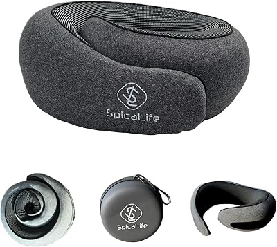 Premium Memory Foam Travel Neck Pillow – Ergonomic Design, Adjustable Strap, Lightweight with Carry Case – Perfect for Travel, Office, and Long Drives