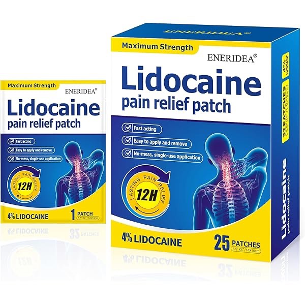 Pain Relief Patches - 4% Lidocaineo Maximum Strength Numbing Gel Patches Fast-Acting for Back Neck Knee Shoulder Joint Ache Muscle Soreness