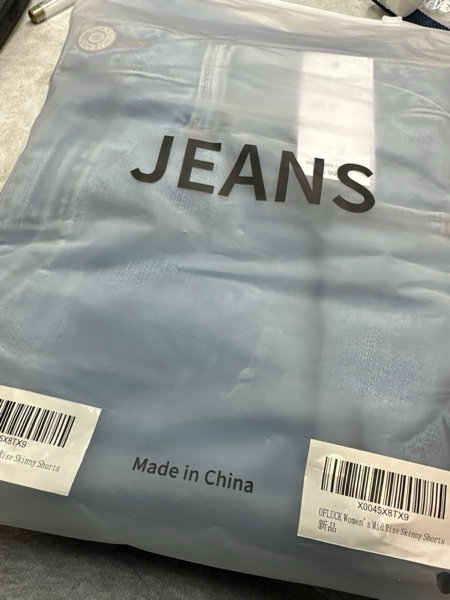 Condition photo showing New/Like New for OFLUCK Shorts for Women Mid Rise Roll Cuff Bermuda Stretch Denim Jean Shorts 2 Yw1011-light Blue