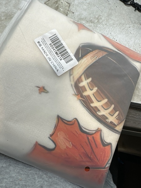 Condition photo showing New/Like New for Fall Pillow Covers 12x20 Pack of 2 Orange Pumpkin Football Maple Leaf Throw Pillow Covers Outdoor,Autumn Thanksgiving Decoration Pillowcase Lumbar Linen Decorative Cushion Case for Couch Sofa 20" x 12" (Pack of 2) Orange Football Pumpkin-4