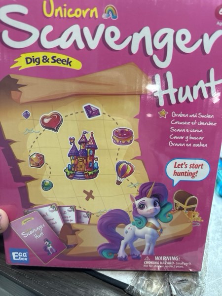 Condition photo showing New/Like New for EDUMAN Unicorn Scavenger Hunt Dig Kit - Treasure Dig Kit Interactive Arts & Crafts, STEM Educational Toy with Clue Cards, Gemstone Dig Kits & DIY Jewelry Making Kits for Kids 6+, Ideal Gift for Girls
