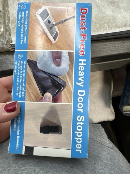 Condition photo showing New/Like New for Strongest Large Door Stopper - Heavy Duty Tall Door Stop Wedge Door Stoppers for Bottom of Door, Tall up to 2.6 In Doorstop Zinc Alloy and Silicone Made Suits Any Heavy Door Any Smooth Floor Silver - 1 Pack