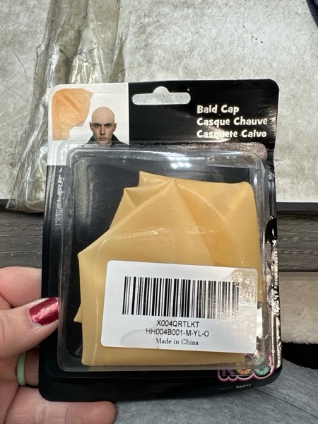 Condition photo showing New/Like New for Latex Bald Cap for Adults – Costume Wig Head Cap for Halloween, Cosplay, Theater, SFX Makeup & Dress-Up Accessories Flesh Bald Cap