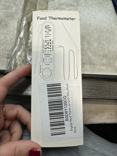 Condition photo showing New/Like New for Wire Digital Meat Thermometer, Instant Read, Long Wire Range, Alarm, Backlit, High-Temp-Resist Food Thermometer, Kitchen Gadgets, Grilling BBQ Accessories for Smoker, Cooking, Oven, Rotisserie, Black