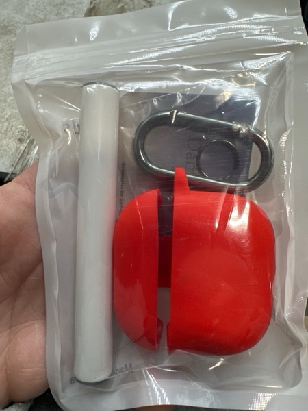 Condition photo showing New/Like New for DamonLight Case for AirPods with Cleaner Kit Shockproof Protective Soft Silicone Case Cover with Keychain for Apple Airpods 4th Generation 2024 Released (Red)