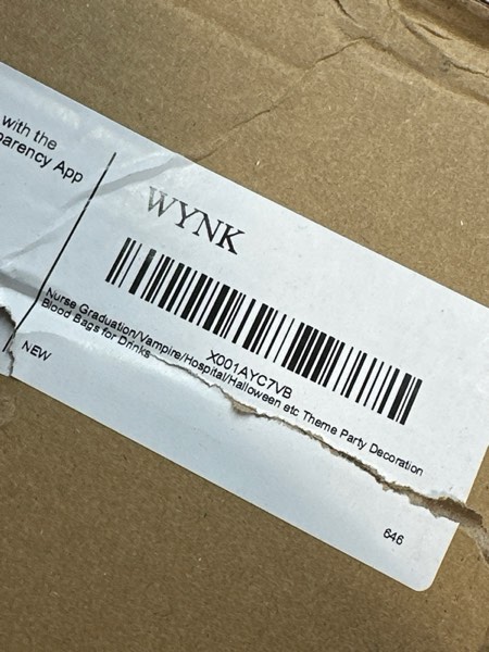 Condition photo showing New/Like New for Blood Bags for Drinks, WYNK Live Blood of Theme Parties 350ML x 10 IV Bags with Syringe Halloween Party Cups for Halloween Zombie Party Christmas Carnival Theme Parties Children Funny Decoration 10 bags/labels/clips 1 syringe