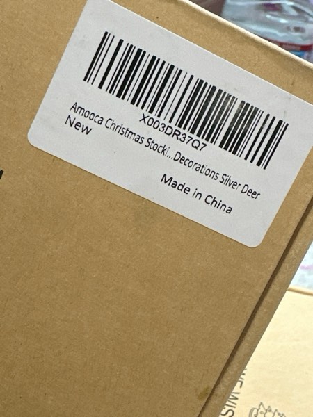 Condition photo showing New/Like New for Amooca Christmas Stocking Holders Non-Slip Metal Hooks Fireplace Mantle Stocking Hanger for Christmas Party Decorations (Christmas Tree Bronze, 1 Pack) Christmas Tree Bronze 1 Pack