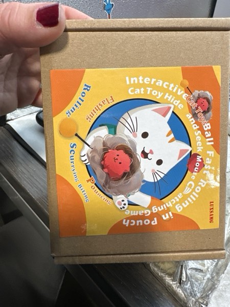 Condition photo showing New/Like New for Interactive Cat Toys Fast Rolling Ball in Play Pouch, Motion Activate Chirping Cat Toy Hide and Seek Mouse Catching Game, 28 Inch Play Pouch