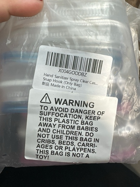 Condition photo showing New/Like New for Hand Sanitizer Spray Clear Case for touchland 1FL OZ/30ml, 3 Pack Blind Box Keychain, Figures Display Bag, Zippered Pouch, Mini Makeup Bag, with Keychain Snap Hook