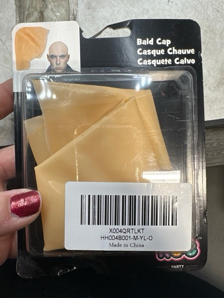 Condition photo showing New/Like New for Latex Bald Cap for Adults – Costume Wig Head Cap for Halloween, Cosplay, Theater, SFX Makeup & Dress-Up Accessories Flesh Bald Cap