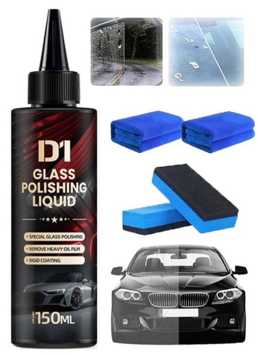 Bianca Glass Polishing Liquid D1, Bomini Car Glass Polishing, Auto Compound Windshield Cleaner, Wate