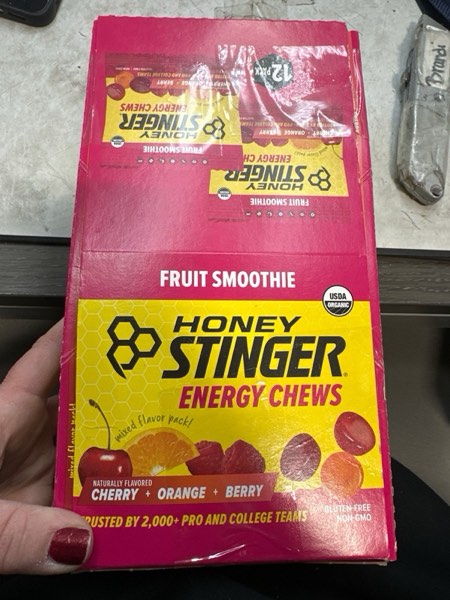Condition photo showing Good Condition for Honey Stinger Organic Fruit Smoothie Energy Chew, Gluten Free & Caffeine Free, for Exercise, Running and Performance, Sports Nutrition for Home & Gym, Pre and Mid Workout, 12 Pack, 21.6 Ounce Fruit Smoothie 1.8 Ounce (Pack of 12)