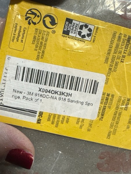 Condition photo showing New/Like New for 3M 918DC-NA 918 Sanding Sponge, Pack of 1, Medium