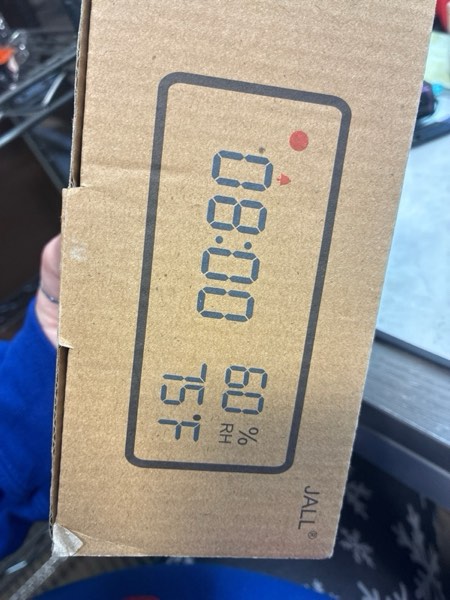 Condition photo showing New/Like New for Digital Alarm Clock, with Wooden Electronic LED Time Display, 3 Alarm Settings, Humidity & Temperature Detect, Wood Made Electric Clocks for Bedroom, Bedside (Black)