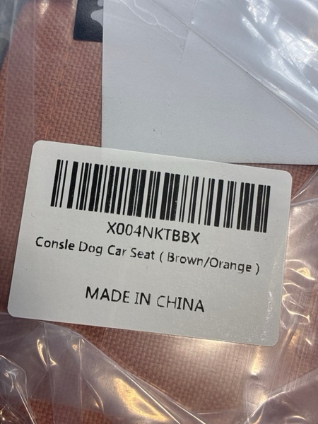 Condition photo showing New/Like New for Center Console Dog Car Seat for Small Dogs with Bunny Fleece, Anti-Slip Booster Car Seat with Collar Hook, Triple Protection, Portable Washable, for Pets Up to 13.5lbs (Brown-Orange)