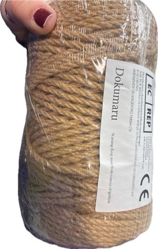 Condition photo showing New/Like New for 1/6 in (4 mm) X 328 Ft (100 Meters) Jute Twine Rope String for Home Decorating, Cat Scratcher Post Tree, DIY Arts Crafts, Garden, Binding, Packing Material (1/6" x 328')