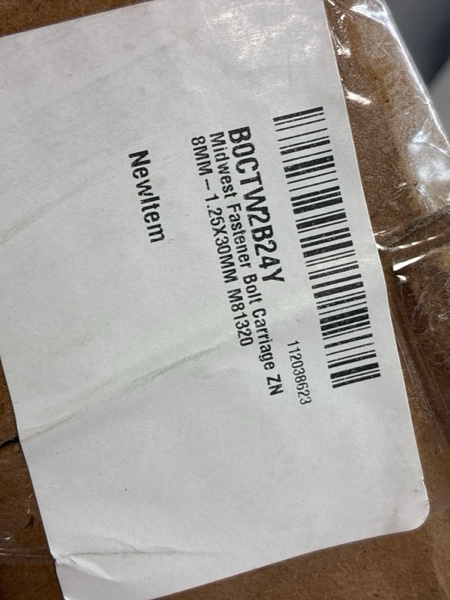 Condition photo showing New/Like New for Midwest Fastener Bolt Carriage ZN 8MM-1.25X30MM M81320