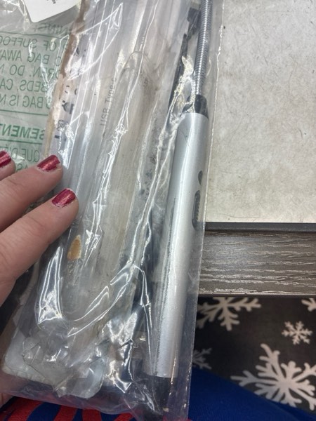 Condition photo showing As Is for Electric Candle Lighter, Safty Lock, USB Type-C Port, Rechargeable Lighter, Windproof Flameless, Led Display, for Home Kitchen (Silver)