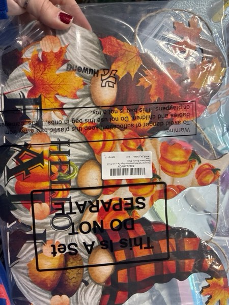 Condition photo showing New/Like New for Huwena Fall Welcome Door Sign Thanksgiving Gnome Wreaths Hanging Sign Wood Vintage Autumn Decorations Harvest Rustic Pumpkin Wall Plaque with Rope for Farmhouse Front Door(Leave Gnome Style)