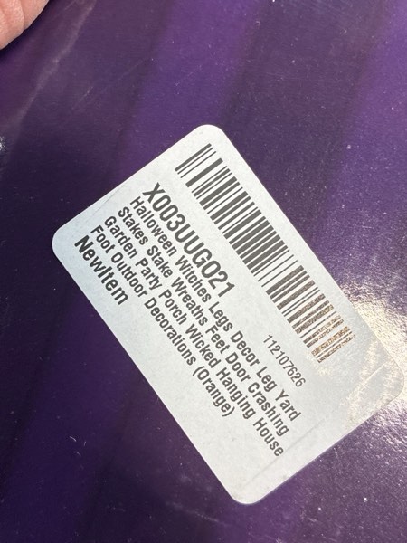 Condition photo showing New/Like New for Halloween Witches Legs Decor Leg Yard Stakes Stake Wreaths Feet Door Crashing Garden Party Porch Wicked Hanging House Foot Outdoor Decorations (Orange)