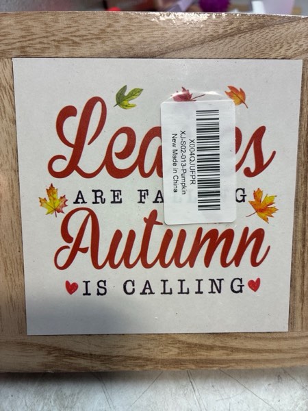 Condition photo showing New/Like New for Happy Fall Y’all Wooden Sign Autumn Farmhouse Decor Wooden Table Sign Gifts For Fall Lovers Solid Wood Pumpkin Decor Warm Family Atmosphere Signs - 5.9x5.9 Inch - Autumn is Calling