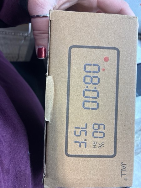 Condition photo showing New/Like New for Digital Alarm Clock, with Wooden Electronic LED Time Display, 3 Alarm Settings, Humidity & Temperature Detect, Wood Made Electric Clocks for Bedroom, Bedside (Black)