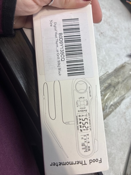 Condition photo showing New/Like New for Wire Digital Meat Thermometer, Instant Read, Long Wire Range, Alarm, Backlit, High-Temp-Resist Food Thermometer, Kitchen Gadgets, Grilling BBQ Accessories for Smoker, Cooking, Oven, Rotisserie, Black