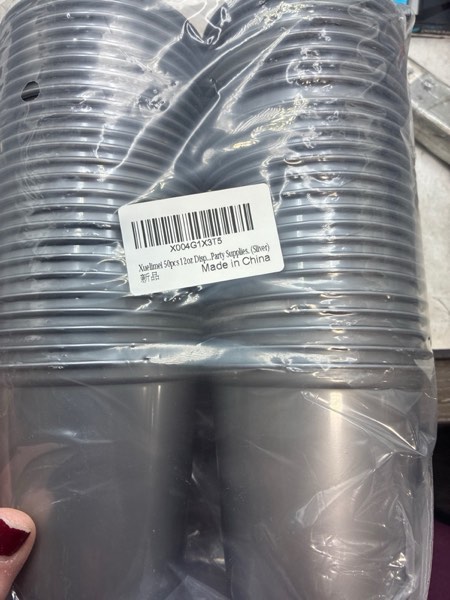 Condition photo showing New/Like New for 50pcs 12oz Disposable Stemless Glasses,PET Disposable Drinking Cups,Cold Party Clear Plastic Wine Glasses for Parties Birthday,Wedding,Meeting,Christmas Party Supplies. (Black)